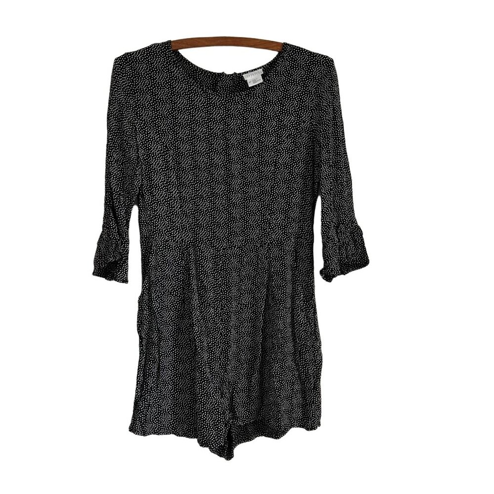Cooperative Black White Polka Dot Flutter Romper Playsuit Size Medium